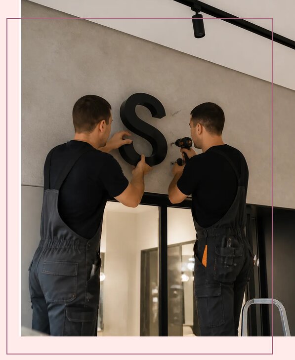 Изготовление и монтаж объемных букв для салона в Приморско-Ахтарске