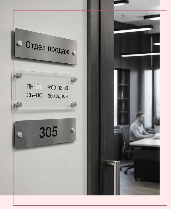 Офисные таблички на дверь в Приморско-Ахтарске по цене от 4968 р. | Аванза-Прр